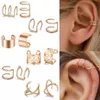 Ear Cuff Gold Leaves Non-Piercing Clips Fake Cartilage ring Jewelry For Women Men Whole gifts 210722265m