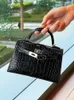 Akilyle Luxury Designer Totes Bag Pure handgemaakte waxdraad krokodillenleer tas van de tweede generatie mini glanzende generatie krokodillentas voor dames