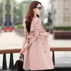 Trenchs de femmes printemps automne manteau pour femmes streetwear col rabattu double boutonnage femme 3XL XXXL Sobretudo Feminino