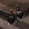 Orecchini pendenti INS Boho Holiday Decorativo Farfalla Luna Nappa Sfera di perle di vetro