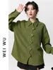 Damesblouses XEJ Groene Tuniekblouse Dames 2023 Luxe Designer Mode Elegante Herfst Lente Kleding Dames Korea