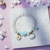 Nouveauté mignon enfants bijoux couleur émail chat abeille charme cristal perlé Bracelet pour les filles