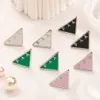 Luxury Earrings Ear Stud Women Designer Brand Letter Triangle Triangle 925 Silver Stainless Steel Wedding Jewelry Ear Loop Party Jewelry 4Colors