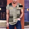 Men's T Shirts Retro Street T-shirt Personalized Mosaic Printed Low-key Luxury Connotation