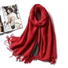 Berets 2023 In Stock Winter Arrival Factory White Color Cashmere Scarf