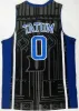 CUSTOM Men Duke Blue Devils 0 Jayson Tatum College Jersey University Black White Basketball Jerseys Excellent Quality Wear NCAA