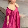 Robes de fille été rose rose petites filles robe bouffante élégante robe de princesse à manches bouffantes bébé enfants vêtements vêtements pour enfants robe de bal