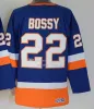 Maglie vintage da hockey di New York 22 Mike Bossy 5 Denis Potvin 9 Clark Gillies 19 Bryan Trottier 31 Billy Smith 32 Steve Thomas 16 Pat Lafo 53