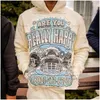 Sweats à capuche pour hommes Sweatshirts Rue européenne et américaine Casual Kangourou Poche Veste Lettre Imprimer Plover Sweat-shirt Hommes Trendy Marque Ov Dhikb