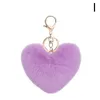 Bag Parts Accessories Fluffy Pompom Keychain Colorful Heart Keyrings Fake Rabbit Key Chain Ball Car Ring Home Decor Mini Pendant 231219