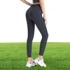 Femmes Leggings Pantalons de yoga Girls Gym Jogger Spandex Fitness Sports Leggins Running Buffed Nake Side Pocket Peach Hip Terre Capris Gym Pant Set8004628