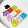 Оптовая продажа, 20 шт., разноцветные милые смоляные подвески в виде мишек из смолы для изготовления ювелирных изделий