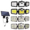 171 LED Solar Lights Outdoor 3 Wodoodporna głowa Czujnik ruchu Lampa słoneczna regulowana głowica szeroki kąt oświetlenia