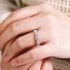 Pierścionki ślubne Dzień SYREnity Real D Kolor 1,5*3 mm koni oko cięcia pełnego rzędu pierścienie dla kobiet S925 Srebrne opaski Fine Jewelry 231218