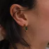 Mode Vintage Natürliche Pfau Stein Sechseckige Ohrringe Für Frauen Nische Top High-End Einfache Licht Luxus Charme Schmuck