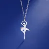 Pendant Necklaces Ballerina Girl Cut For Dancer Elegant Women Stainless Steel Ballet Jewelries Link Chain Romantic Trendy Gifts