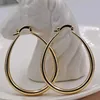 Stud Shiny Gold Color Earrings for Women Fashion Smooth Hoop Earrings Wedding Engagement Jewelry Gift 231219