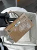 AKYLYLE Luksusowe projektanty torba Czysta ręcznie robiona nić woskowa torba na skórę Krokodyla Mini błyszcząca generacja torba krokodyla dla kobiet