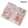 Nail Art Kits Stainless Steel Clipper Manicure Set Multi-quantity To Choose Rose Gold Ear Pick Grooming Kit Cuticle Tools