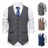 Gilets pour hommes automne costume gilet mariage homme haut simple boutonnage designer vêtements de luxe