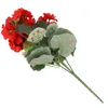 Fleurs décoratives 1 bouquet 36 cm géranium artificiel rouge rose plantes fleur pour fête de mariage jardin maison joyeux noël décor