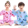 Pajamas Teenage Girls Pajamas New Summer Half Sleeve Children's Clothing Boys Sleepwear Cotton Pyjamas Sets For Kids 8 9 10 12 14 Years