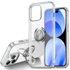 Fundas transparentes y suaves con soporte para anillo de dedo para iPhone 15 14 Plus 13 12 11 Pro Max Samsung Galaxy S24 S23 Plus Funda ultra magnética transparente a prueba de golpes