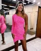 Urban Sexy Dresses Sweet Pink Homecoming Dresses Single Long Sleeves Mini Length Short Prom Gowns Girl Graduation Party Wear 231219