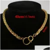 Cadenas Punk Cuban Chokers Collar Mujeres Collar 14K Oro Amarillo Chunky Cadena Gruesa Círculo Hip Hop Hombres Cuello Joyería Gota Entrega Joya DHEFP