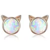 New Arrival Unicorn Cat Love Rainbow Cute Diamond Rhinestone Stud Earrings for Women Teen Girls