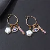 Dangle Chandelier Fashion Pendientes de perlas blancas Mujeres Azules del ojo Evil Pendientes Gold Color Circle Eardrop Dangle Femenino Fiesta de joyas Lucky Giftl231219