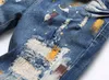 Paarse jeans Designer herenjeans Heren retro patchwork uitlopende broek Wild gestapelde gescheurde lange broek Recht Y2K Baggy gewassen vervaagd voor mannen 3583