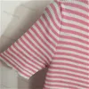 Maglieria a righe di design da donna maglione a maniche corte pullover slim top in maglia