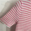 Designer Striped Knitwear Women Sweater Short Sleeved Pullover Slim Knitted Tops