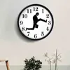 Duvar Saatleri Aptal Yürüyüş Bakanlığı Saat Yaratıcı Yürüyüş Zamanı İşadamı Kötü Kılıf Cam Yuvarlak Ofis Ev Dekorasyonu