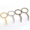 Wholesale 10pcs/bag Multicolor Split Key Rings Chain Keychain for DIY Resin Jewelry Making