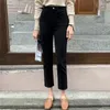 Women's Jeans Cotton Denim Pants Women Stretch Straight Leg Ankle Length Boyfriend White Elegant Street Wear Trousers 2023