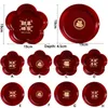 Plates Plastic Spring Festival Snack Plate Durable Anti-fall Round Flower Shaped Table Serving Tray Red Storage Gift