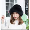 Wide Brim Hats Bucket real mink woven hat pure natural hair fisherman's winter warm fashion women's fur 231218