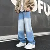 Jeans da uomo KAPments Uomo Pantaloni di jeans neri a vita bassa Y2k Tie Dye Baggy Stacked Vintage Moda coreana Streetwear giapponese