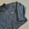 Herrjackor högkvalitativa kort Hart Carha Vintage J97 Canvas Ready-to-Wear Washed Loose Lapel dragkedja jacka