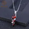 Gem's Ballet 925 Sterling Silver Birthstone 2 94ct Natural Garnet Gemstone Pendant Necklace Wedding Fine Jewelry for Women PA212M