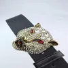 Western Rhinestone Leopard Burzacz Tygrys Tiger Drukuj skórzany męski prezent dżinsy 304o