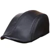 Ball Caps Fashion Sheepskin Hat Genuine Leather Cap Mens Baret Cowhide Flat Cabby Vintage Sboy Driving Peaked B-7241