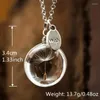 Pendentif Colliers Délicat Pissenlit Time Gem Collier en forme de coeur rond ovale double face cristal pour femmes filles