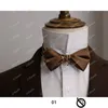 Bow Ties Solid Color Brown Men Men's Tie Silk Satin Wedding Weddal Wear Butterfly عالية الجودة