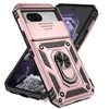 Camera Cases For Google Pixel 9 8 8A Pro Armor Antishock Sliding Window Phone Protection Ring Stand Shockproof Case