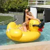 Boje Schwimmweste Boje Riesige Gelbe Ente Aufblasbare Pool Float Für Erwachsene Pool Party Wasser Spielzeug RideOn Luft Matratze Schwimmen ring Boia L23