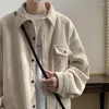 Sweats à capuche pour hommes à la mode coréenne simplicité rétro velours côtelé hommes sweat à capuche américain Y2k chaud lâche Harajuku Couple Super Dalian haut