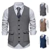 Gilets pour hommes automne costume gilet mariage homme haut simple boutonnage designer vêtements de luxe